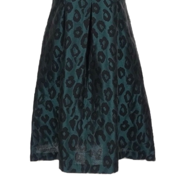 Ann Taylor LOFT Teal Leopard Print Fit & Flare Sleeveless Sheath Dress Size 2 - Picture 6 of 9